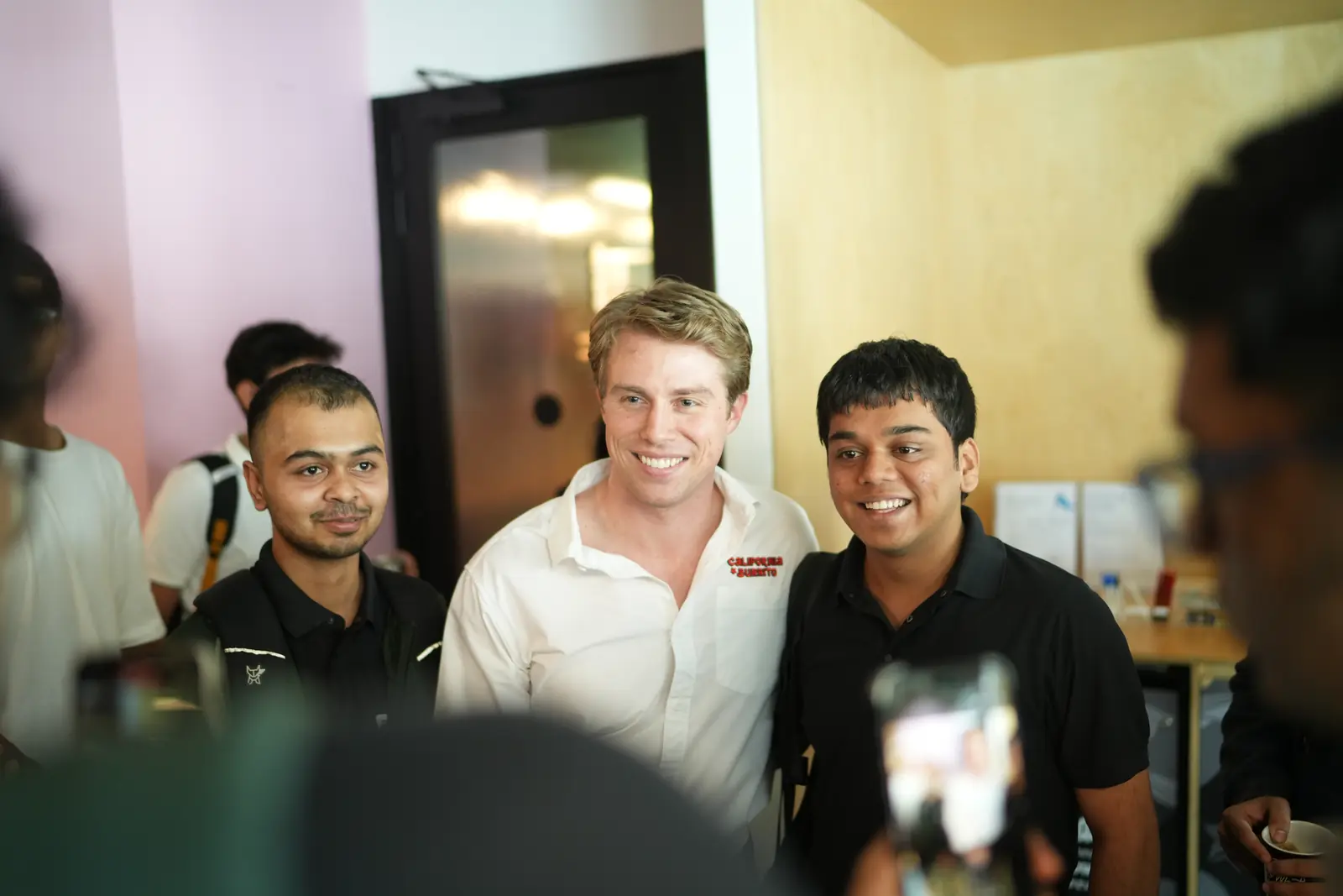 Mesa students with a visiting founder on campus