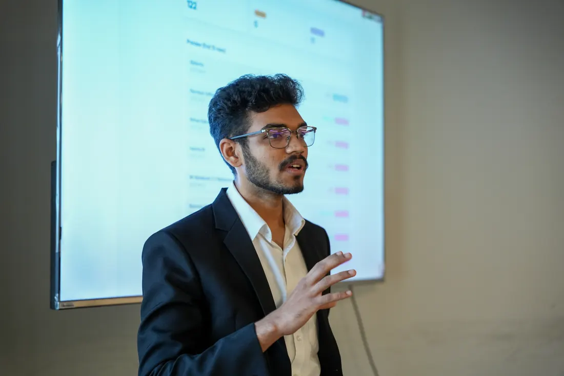 Founder participating in a workshop